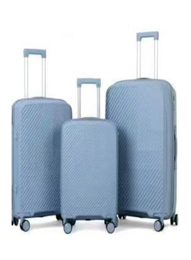 إن كي أكس مجموعة أنيقة وعملية من 3 قطع من حقائب السفر الصلبة باللون الأزرق الفاتح، مقاس 20*24*28 بوصة - Image 1