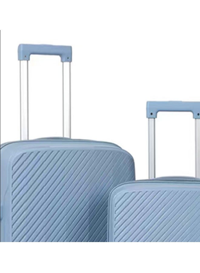 إن كي أكس مجموعة أنيقة وعملية من 3 قطع من حقائب السفر الصلبة باللون الأزرق الفاتح، مقاس 20*24*28 بوصة - Image 2