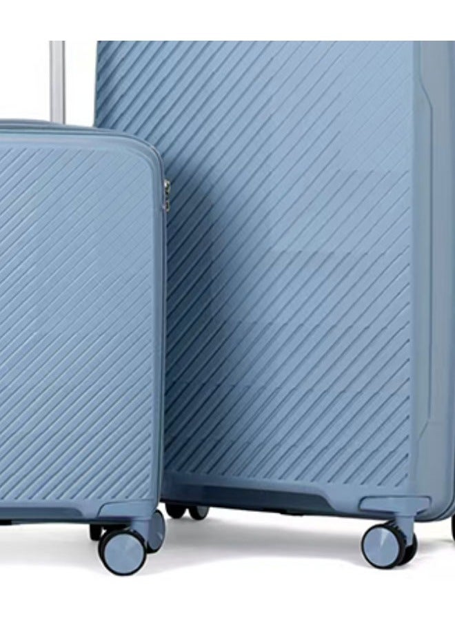 إن كي أكس مجموعة أنيقة وعملية من 3 قطع من حقائب السفر الصلبة باللون الأزرق الفاتح، مقاس 20*24*28 بوصة - Image 3