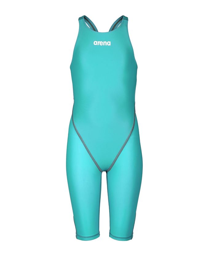 arena Powerskin St Next Open Back Junior Girls' Competition Racing Swimsuit Full Body Short Leg Kneeskin One Piece Athletic Tech Suit, Aquamarine, Size 22 - Image 4