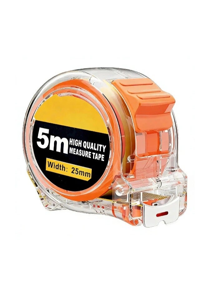 Tape Measure 5M 16FT, High Precision Professional Tape Measure with Magnetic Hook and Wide Tape Measure, Imperial and Metric Measurements, Retractable Professional Tape Measure (Orange) - Image 1