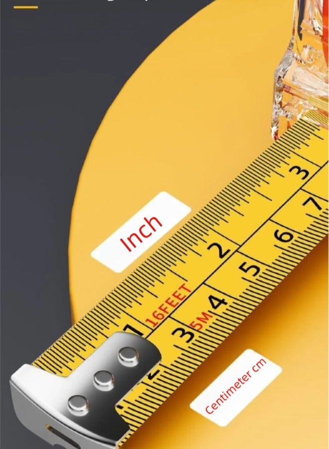 Tape Measure 5M 16FT, High Precision Professional Tape Measure with Magnetic Hook and Wide Tape Measure, Imperial and Metric Measurements, Retractable Professional Tape Measure (Orange) - Image 3