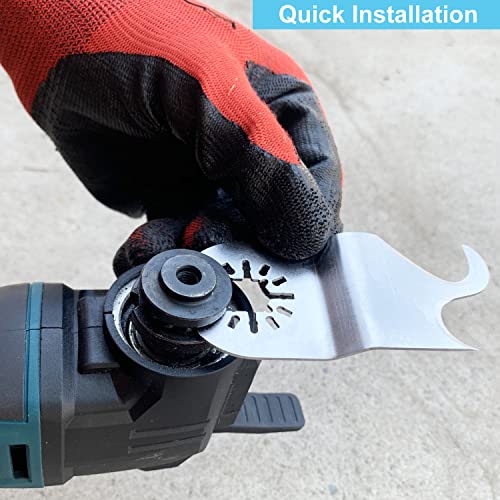 HEMUNC 3PCS Oscillating Multitool Saw Blades, Oscillating Multi Tool Hook Knife Blade for Cutting Roofing Shingles, PVC Carpet, and Cardboard, Fit Dewalt Milwukee Rockwell Bosch Dremel Ryobi Ridgid - Image 3