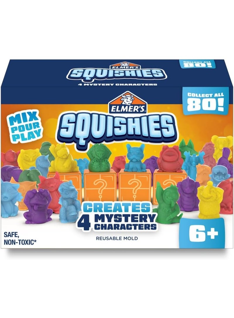 Elmer's Squishies Kids' DIY Activity Kit, Creates 4 Mystery Characters, 24 Pieces - Image 1