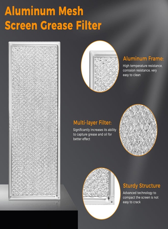 Fetechmate 13 x 6" Microwave Grease Filter by Fetechmate Compatible with Whir-lpool G-E Microwaves Replace W10208631A Aluminum Mesh Screen Grease Filter (2-Pack) - Image 3