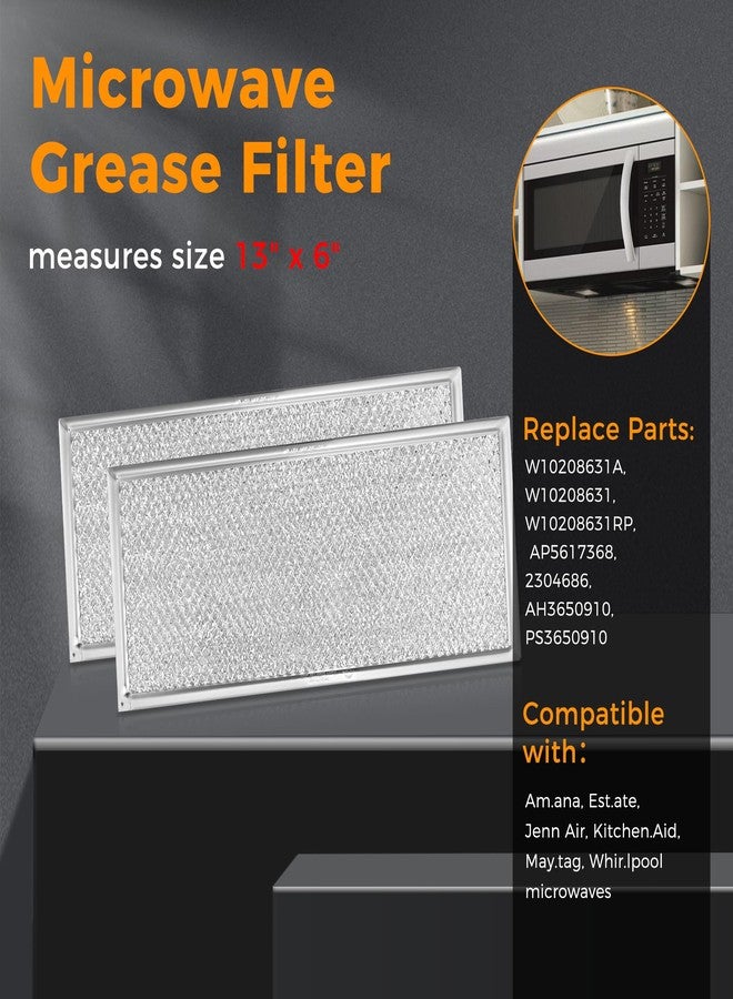 Fetechmate 13 x 6" Microwave Grease Filter by Fetechmate Compatible with Whir-lpool G-E Microwaves Replace W10208631A Aluminum Mesh Screen Grease Filter (2-Pack) - Image 2