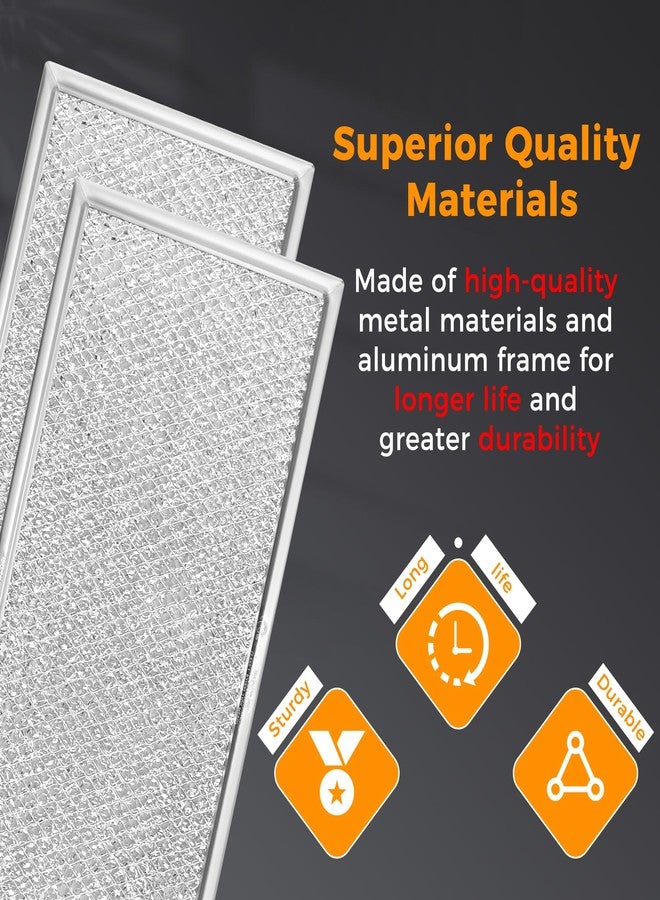 Fetechmate 13 x 6" Microwave Grease Filter by Fetechmate Compatible with Whir-lpool G-E Microwaves Replace W10208631A Aluminum Mesh Screen Grease Filter (2-Pack) - Image 4