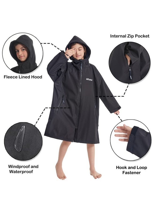 Hiturbo Kids Waterproof Swim Parka: Thin Fleece Swimming Coat - Oversized Swimmer Jacket - Knee Length Swim Team Outfit (9-13Y, Black) - pzsku/Z2D241890D237AB42DBF9Z/45/_/1740982401/e1f4c5b6-cafe-49e2-b77e-7be2897b4756