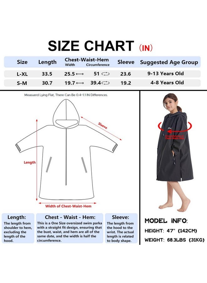 Hiturbo Kids Waterproof Swim Parka: Thin Fleece Swimming Coat - Oversized Swimmer Jacket - Knee Length Swim Team Outfit (9-13Y, Black) - pzsku/Z2D241890D237AB42DBF9Z/45/_/1740982468/c011c862-20a1-47b0-a5d3-0b8cb44d4252