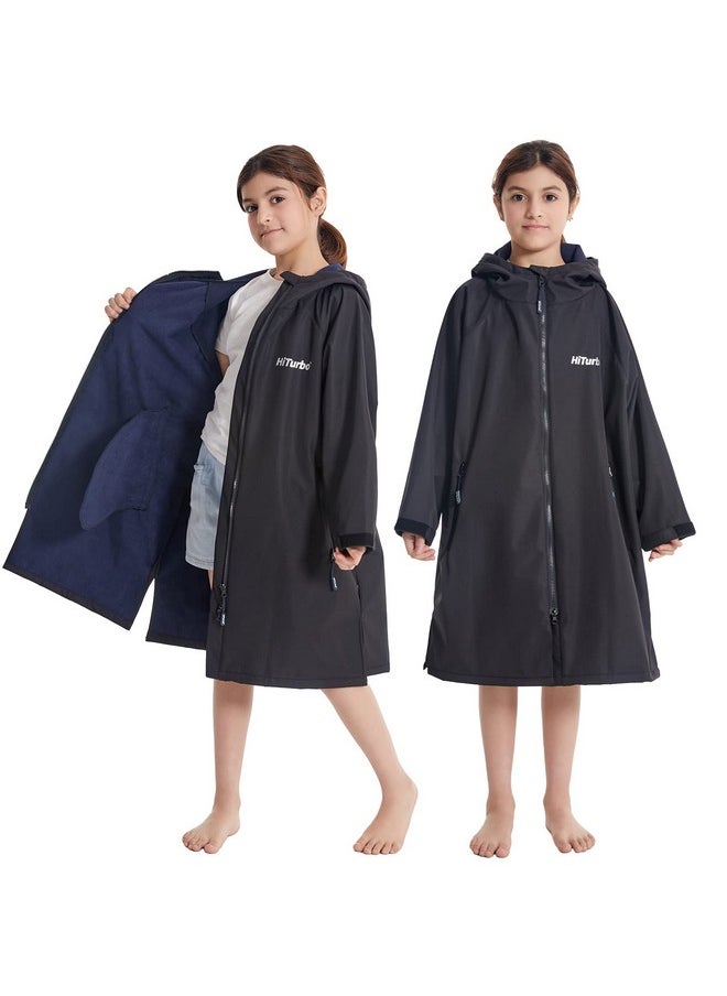 Hiturbo Kids Waterproof Swim Parka: Thin Fleece Swimming Coat - Oversized Swimmer Jacket - Knee Length Swim Team Outfit (9-13Y, Black) - pzsku/Z2D241890D237AB42DBF9Z/45/_/1740982491/99f7e775-51c5-4664-aaec-83a2c855d682