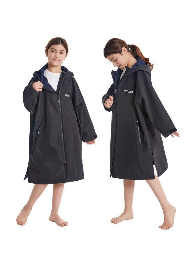 Hiturbo Kids Waterproof Swim Parka: Thin Fleece Swimming Coat - Oversized Swimmer Jacket - Knee Length Swim Team Outfit (9-13Y, Black) - pzsku/Z2D241890D237AB42DBF9Z/45/_/1740982509/2bddd63d-896b-444c-81b9-38090b05677a