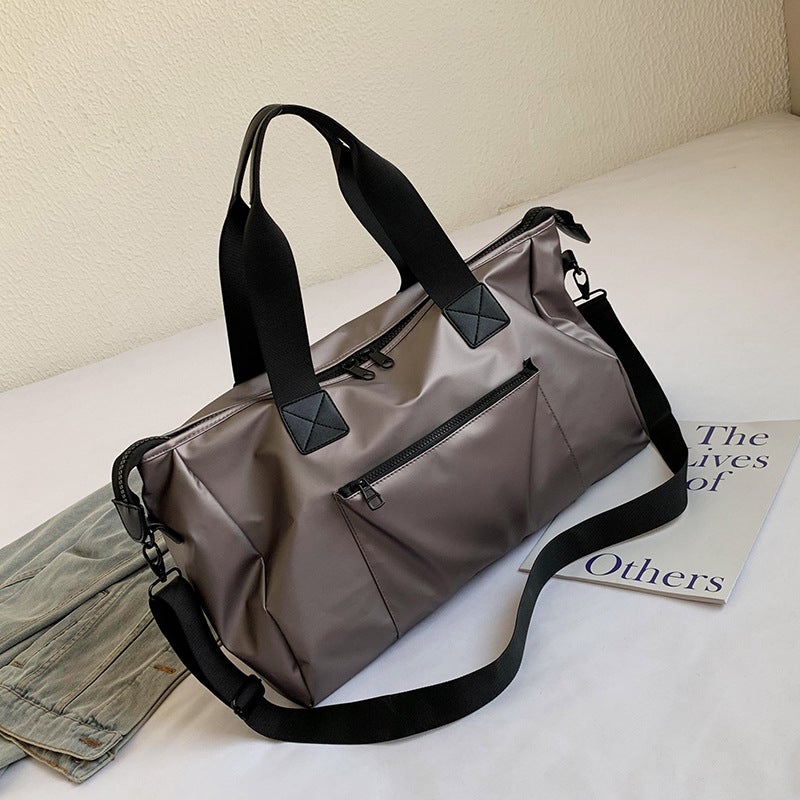 Large Capacity Bag Womens Summer 2023 New Crossbody Bag Travel Bag Portable Luggage Bag Texted Travel Bag Metal powder 