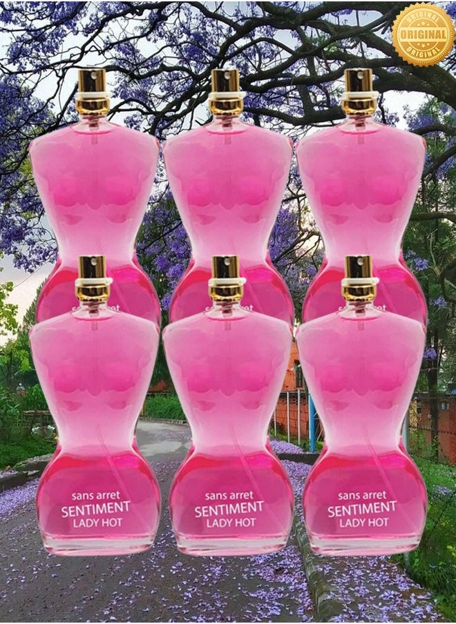 LADY BELLA 6 Pieces Sans Arret Sentiment Lady Hot Perfume 100ml EDP  - Image 1