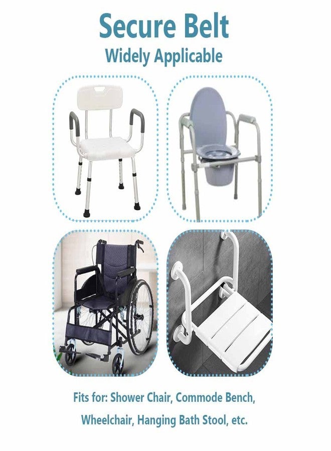 GBH-MED حزام مانع للانزلاق لكرسي الاستحمام، حزام مشبك واقٍ لمقعد أو كرسي حمام عالمي، مستلزمات رعاية تمريضية للحمام لكبار السن وذوي الاحتياجات الخاصة والمرضى (عرض 1.5 بوصة) - Image 3