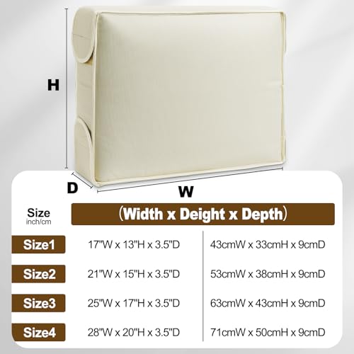 DEMEDO Air Conditioner Cover Indoor - Window Ac Covers for Inside, Windproof, Dustproof and Waterproof Window Air Conditioner Cover for Winter, Insulation for Wall Ac Unit 21"W x 15"H x 3.5"D, Beige - Image 2