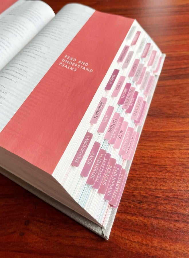 thinkor Laminated Bible Tabs, Reposition Large Print Stickers, Easy to Read and Apply Bible Tabs for Women and Man (White Pink) - Image 5