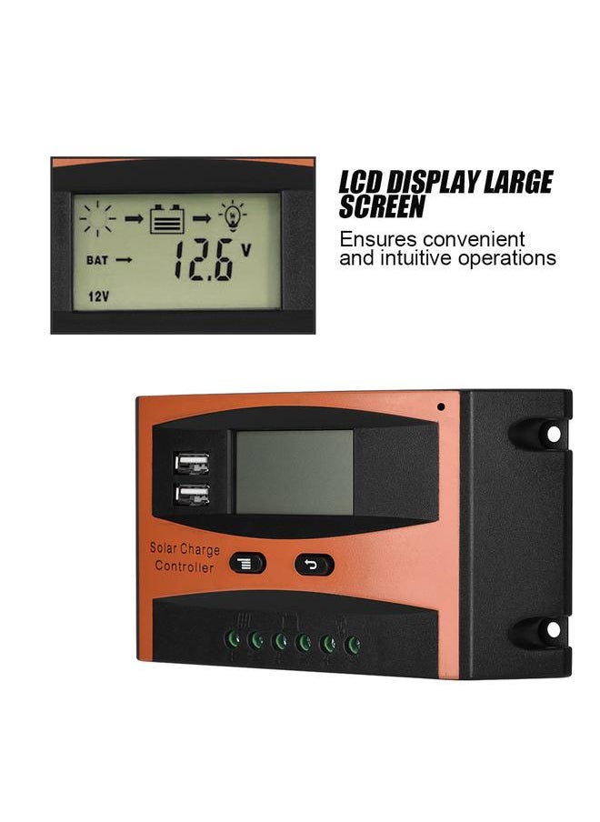 Thoraya 20A 50V Dual USB LCD Display Smart PWM Solar Panel Charge Controller IP32 Waterproof  - Image 2