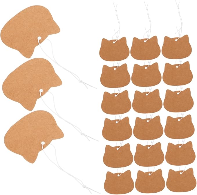 Kraft Paper Price Tags With Elastic Rope 100 Pieces Khaki 6 5X5 0 01CM For Clothing Merchandise - Image 1