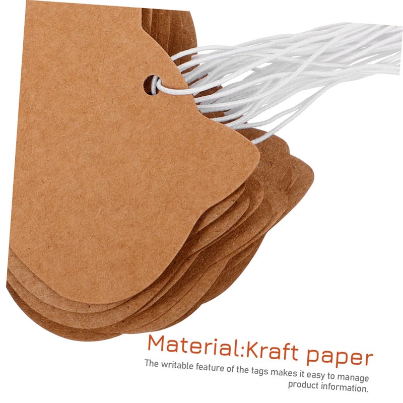 Kraft Paper Price Tags With Elastic Rope 100 Pieces Khaki 6 5X5 0 01CM For Clothing Merchandise - Image 4