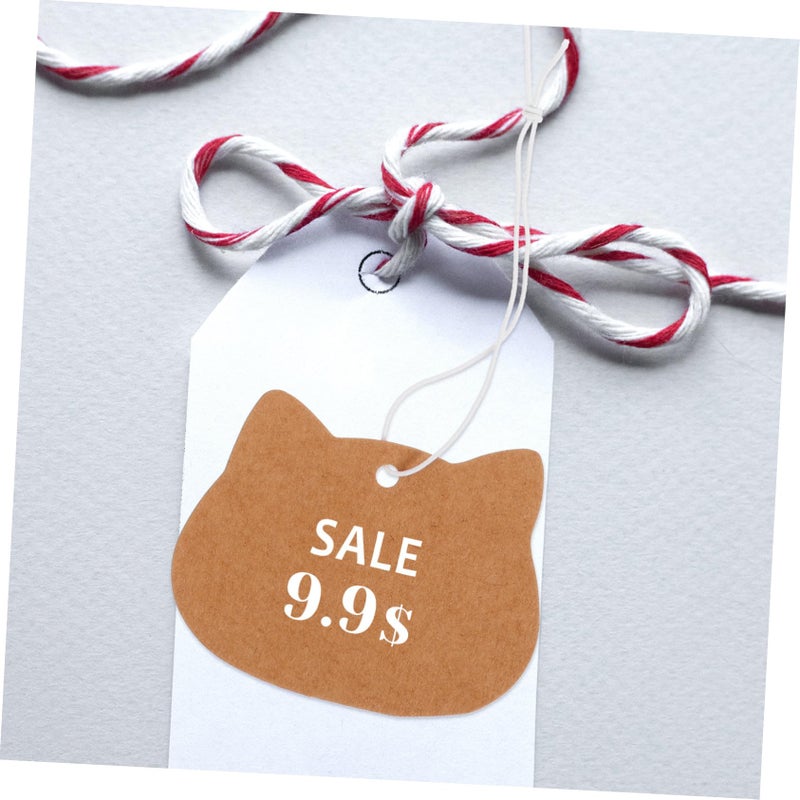 Kraft Paper Price Tags With Elastic Rope 100 Pieces Khaki 6 5X5 0 01CM For Clothing Merchandise - Image 5
