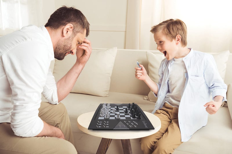Lexibook ChessmanÂ® Elite Interactive Electronic Chess Game +, 64 Levels of Difficulty, LEDs, Family Child Board Game, Black/White, CG1300US - Image 5