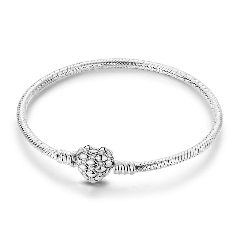 Parmuz 925 Sterling Silver Charms Bracelet for Women Love Heart Summer Ocean Iconic Moments Snake Chain Bracelet with Charm 5A Cubic Zirconia for Mother Daughter - Image 1