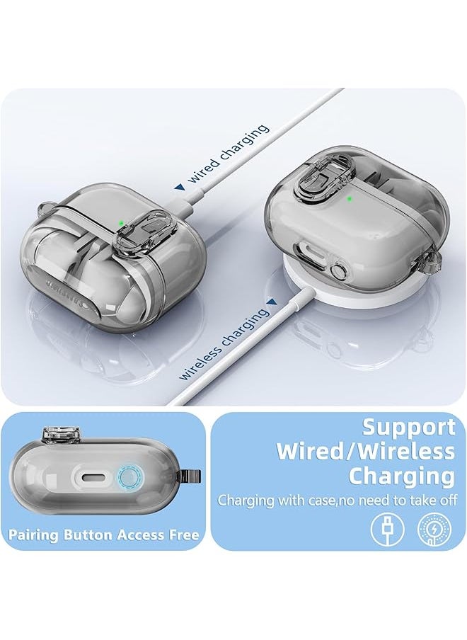 erorex - Compatible With Airpods 4 Case With Safety Lock Soft Tpu Transparent Airpods 4Th Generation Case Full Protection Shockproof Cover With Keychain For Airpods 4 Gen 2024 - Image 1