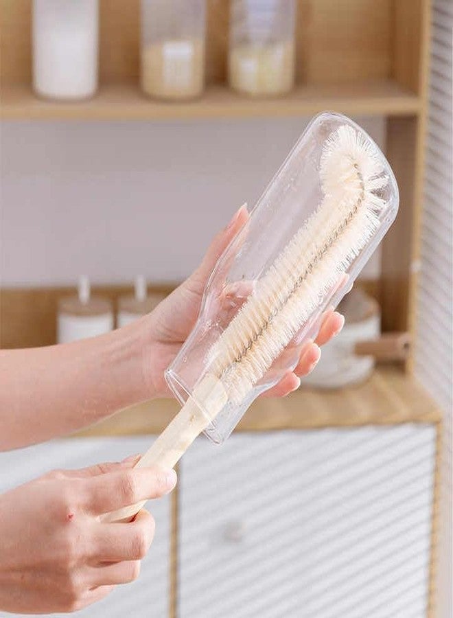 QUIRA Bottle Cleaning Brush with Wooden Handle - Long Bristle Brush for Narrow Neck Bottles, Glassware, and Vases - Eco-Friendly Natural Fiber Bristles - Image 3