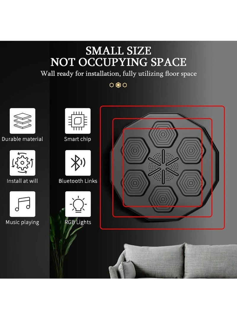 Genzy Music Boxing Machine, LED Music Boxing Machine, Wall Mounted Boxing Target, 9 Speed Modes and Counting Mode for Adults and Children Exercise  - Image 2