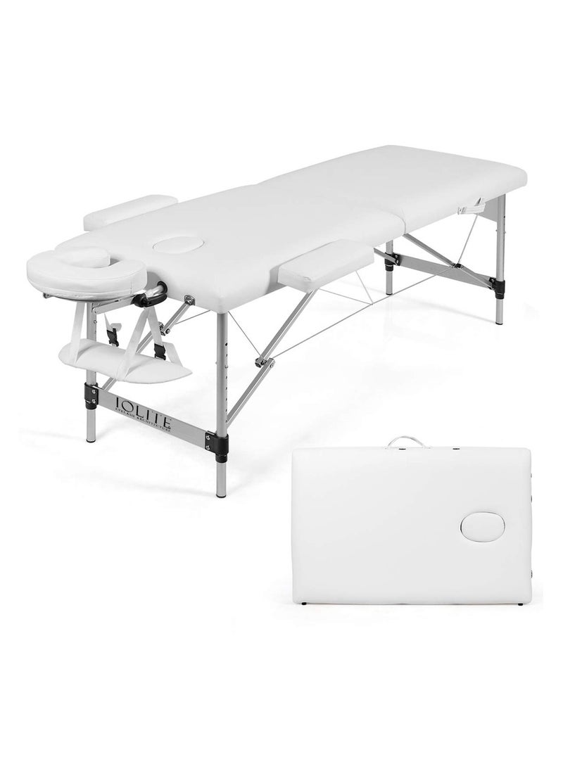 IOLITE Portable Bed Folding Beauty Bed 95cm length 19cmX74cm width Professional Portable Spa Massage Tables Foldable with Bag Salon Portable Massage Bed Foldable Massage Tables with Pillow SPA Bed   Stainless Steel Frame  SPA Salon Tattoo Massage Therapeutic Treatment Massage Adjustable Table  - Image 1