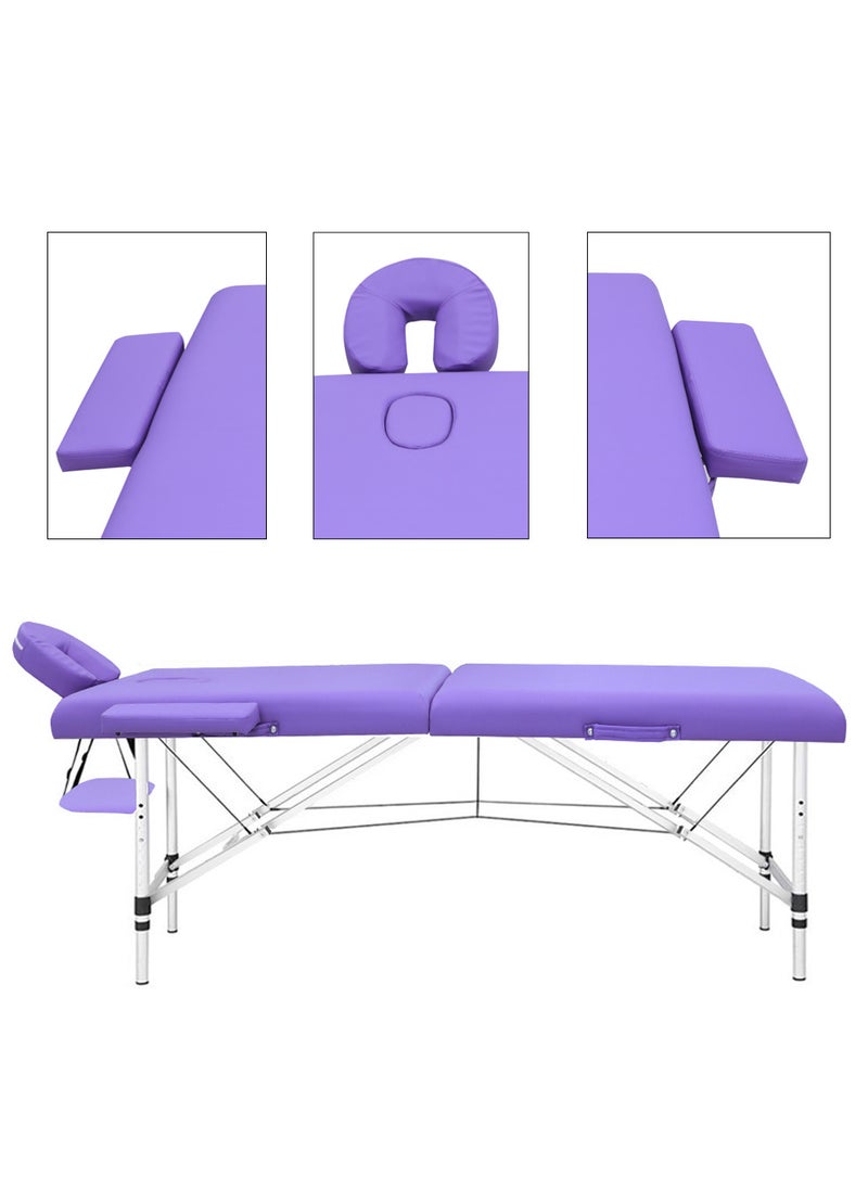 IOLITE Portable Bed Folding Beauty Bed 95cm length 19cmX74cm width Professional Portable Spa Massage Tables Foldable with Bag Salon Portable Massage Bed Foldable Massage Tables with Pillow SPA Bed   Stainless Steel Frame  SPA Salon Tattoo Massage Therapeutic Treatment Massage Adjustable Table  - Image 3