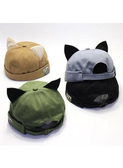 Generic Cute Versatile Cat Ears Baker Boy Cap Korean Style Army Green  - Image 4