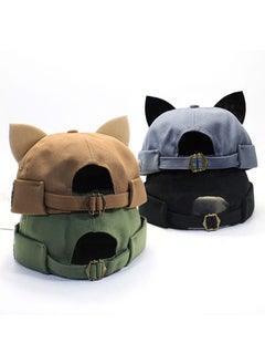 Generic Cute Versatile Cat Ears Baker Boy Cap Korean Style Army Green  - Image 3