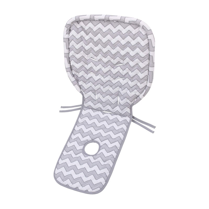 Sumersault Soft Gray and White Chevron High Chair Pad | Easy to Install Replacement Cushion Fits Most 3-5 Point Harness High Chairs - Image 1