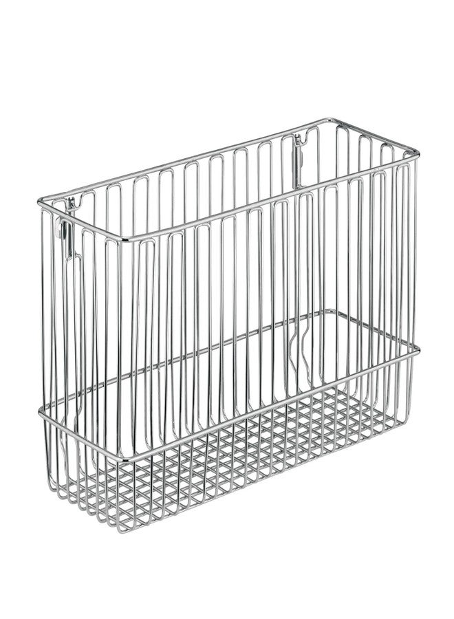 InterDesign iDesign Classico Steel Wire Over-The-Cabinet Door Hanging Storage Basket - 5.2" x 11.4" x 13.4", Chrome - Image 2