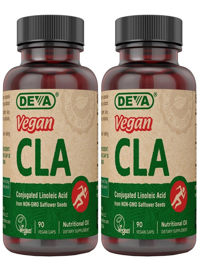 DEVA Vegan CLA 2-Pack - Conjugated Linoleic Acid from Non-GMO Safflower Oil, 90 Vegan Caps Ea - Image 1