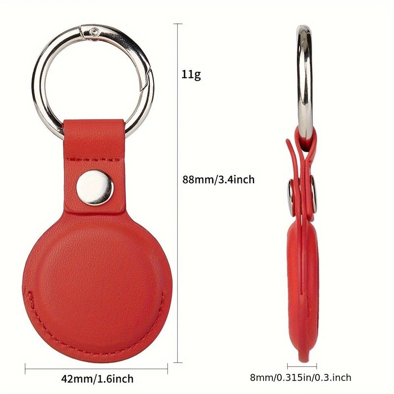 Navy Custom Airtag Protective Case With Keychain Faux Leather Anti Lost Tracker Washable - Image 2