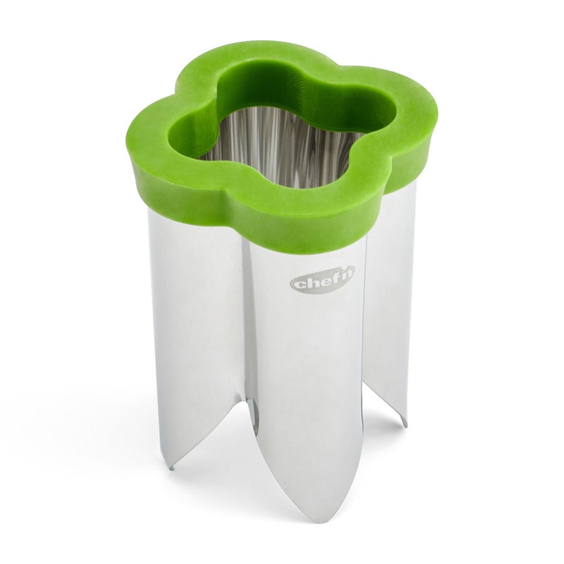 Chef'n 102-439-225 QuickCore Pepper Corer, Stainless Steel, Green - Image 1