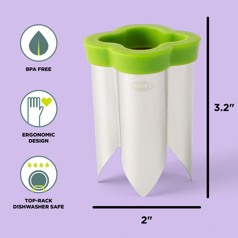 Chef'n 102-439-225 QuickCore Pepper Corer, Stainless Steel, Green - Image 2