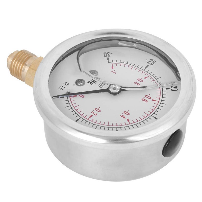 General compatible practical design Dioche Manometer TS PGGZ604-0bar 1/4 Radial Oil Filled Vacuum Pressure - Measuring Range -1-0bar, -30-0inhg, Durable Stainless Steel & Brass Construction for & Intra-city fast distribution - Image 2