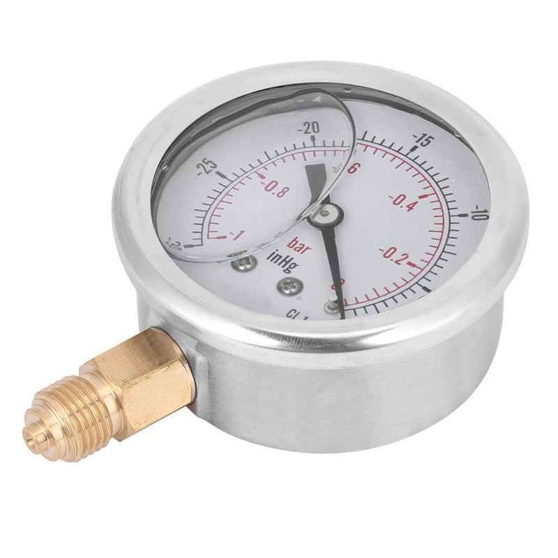 General compatible practical design Dioche Manometer TS PGGZ604-0bar 1/4 Radial Oil Filled Vacuum Pressure - Measuring Range -1-0bar, -30-0inhg, Durable Stainless Steel & Brass Construction for & Intra-city fast distribution - Image 4