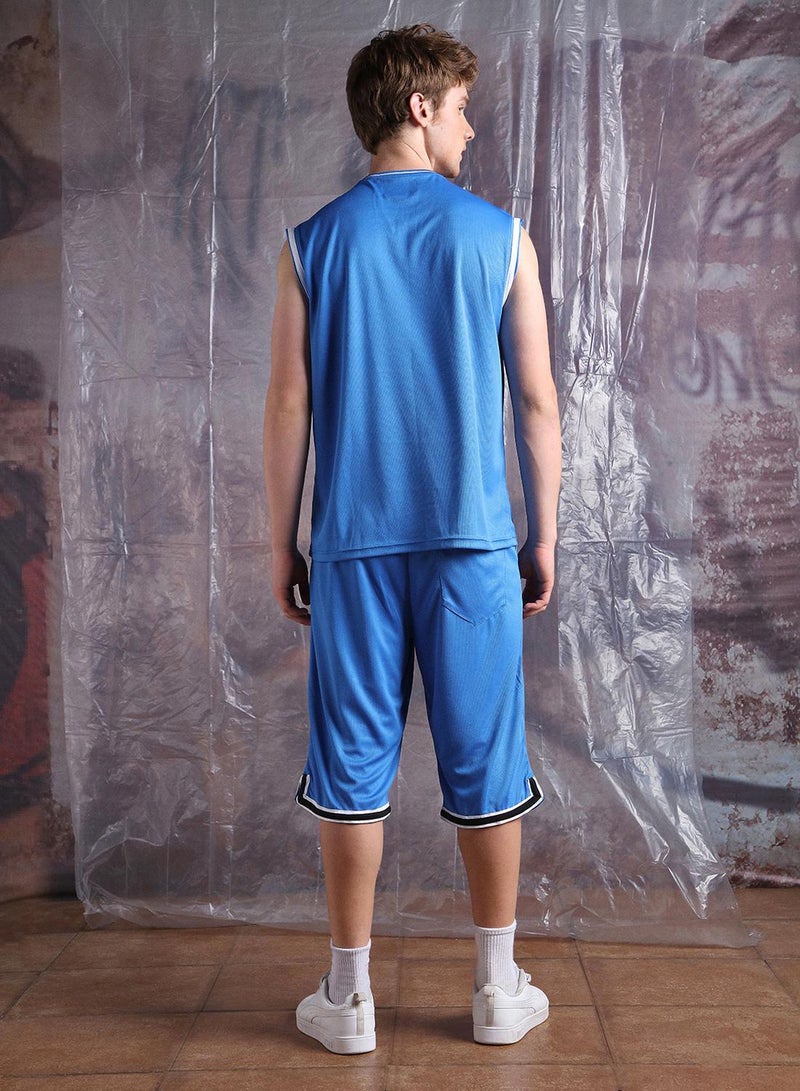 Hubberholme Men Streetletics Printed Oversized Sleeveless Fit T-Shirt & Shorts Co-ord Set - Image 5