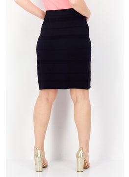 Zero Women Textured Pull-On Mini Skirt, Dark Navy  - Image 2