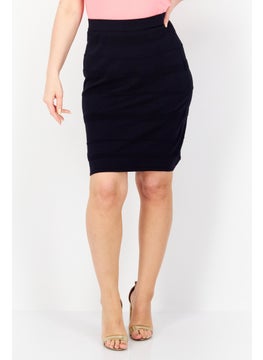 Zero Women Textured Pull-On Mini Skirt, Dark Navy  - Image 1
