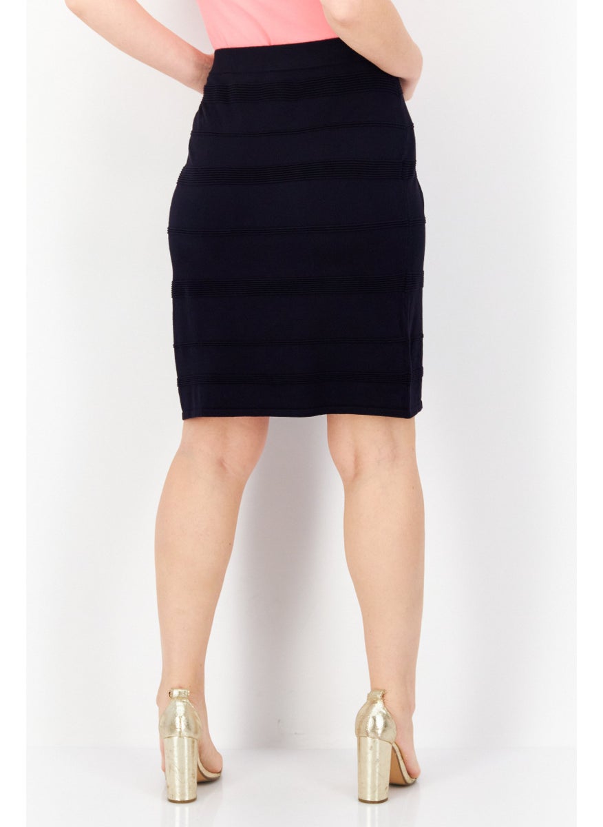 Zero Women Textured Pull-On Mini Skirt, Dark Navy  - Image 2