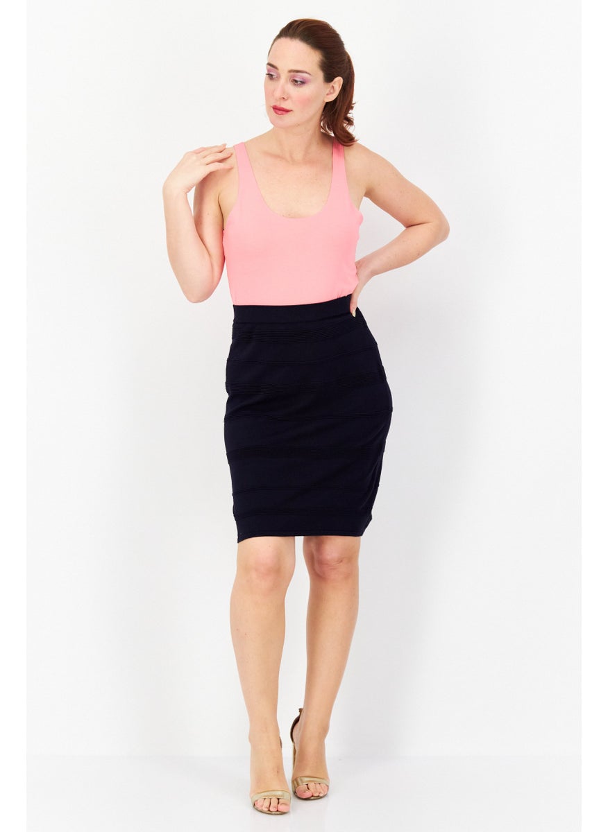 Zero Women Textured Pull-On Mini Skirt, Dark Navy  - Image 4