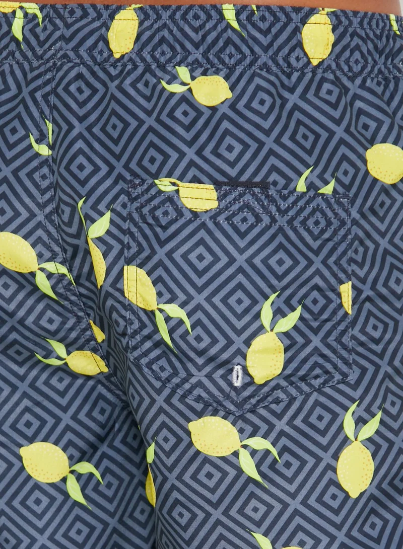 JACK & JONES Lemon Print Swim Shorts