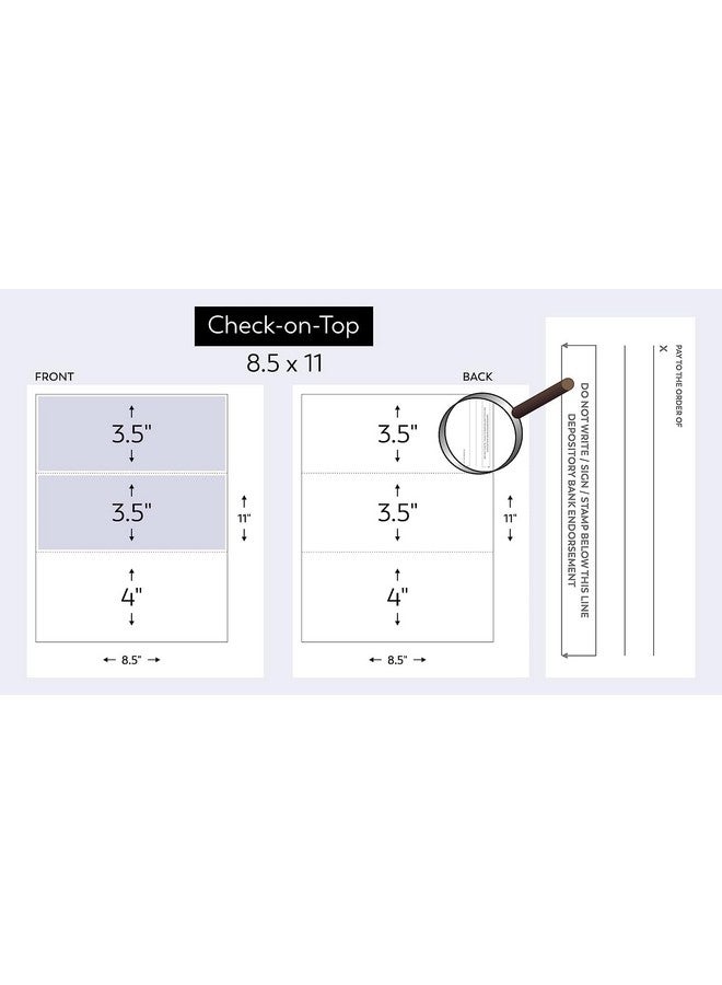 Compuchecks Tamperguard Security Blank Check Paper 75 Business Checks Compatible With Quickbooks Check Stock On Top And Paycheck Stub On Bottom Blue Diamond - Image 3