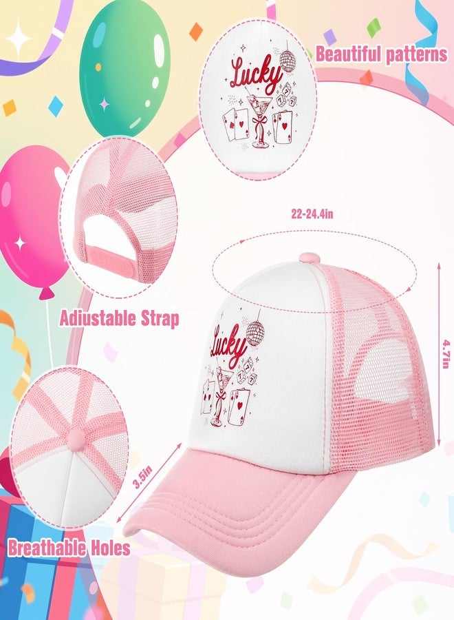 Funnysoft 8 Pack Lucky Bachelorette Trucker Hat - Vegas Casino Themed Bridal Party Cap for Bride, Wedding Beach Party Favors Bulk for Women Bride Bridesmaid Gifts, Supplies for Bach Wedding - Image 2