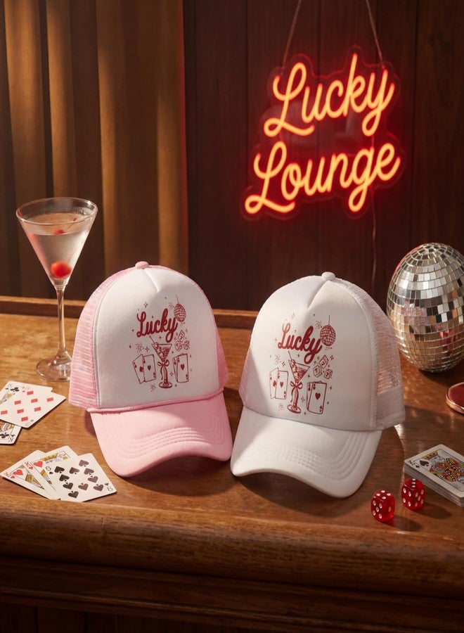 Funnysoft 8 Pack Lucky Bachelorette Trucker Hat - Vegas Casino Themed Bridal Party Cap for Bride, Wedding Beach Party Favors Bulk for Women Bride Bridesmaid Gifts, Supplies for Bach Wedding - Image 3